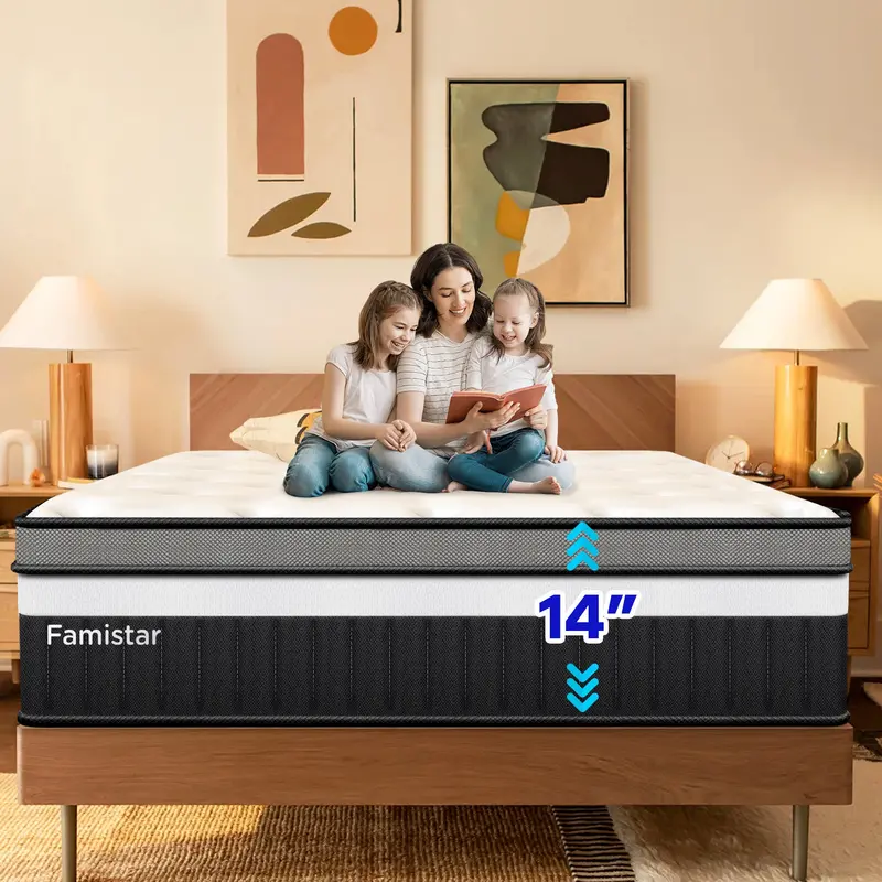 13-Inch King Hybrid Mattress In A Box – Innerspring Support Layer With Comfort Memory Foam Top 1