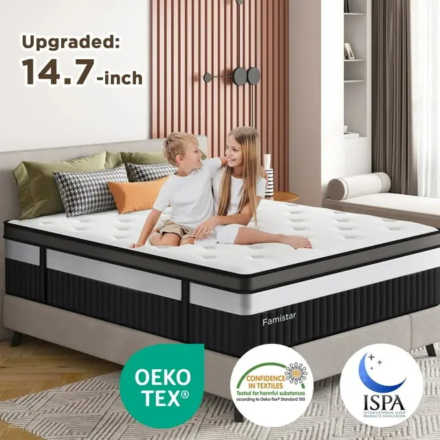 13" King Memory Foam Hybrid Mattress – Medium-Firm Support, Pressure-Relieving Design, Certipur-Us Certified, Easy Unboxing Setup 1