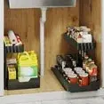 2-Pack Pull-Out Under-Sink Shelves – Dual-Tier Sliding Organizer With Hooks For Flexible Bathroom & Kitchen Storage 1