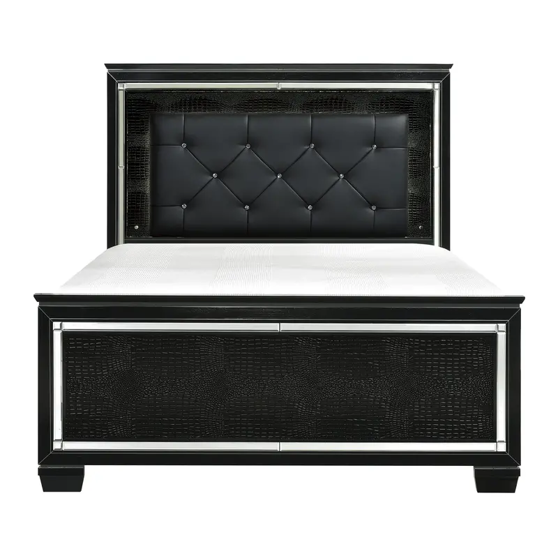 Black And Clear Allura Eastern King Bed – Led-Lit Platform Bed With Contemporary Frame (Model 1916Kbk-1Ek*) 1