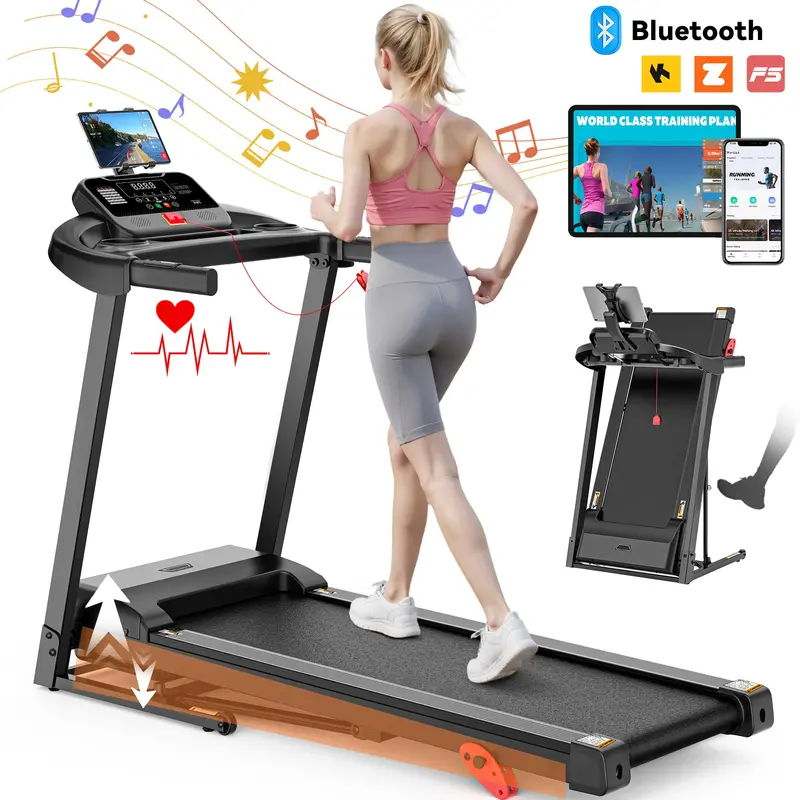 Compact Folding Treadmill – 300 Lb Capacity, Incline Function, Quiet Operation For Small Spaces 1
