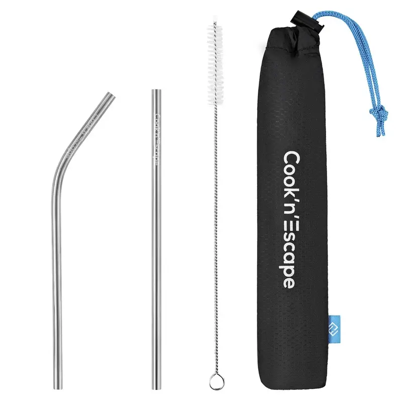 Cook'N'Escape Lightweight Titanium Drinking Straws – Eco-Friendly Pack 1