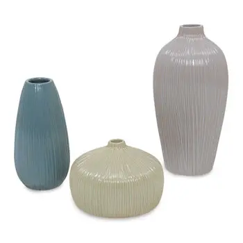 Eiderman Ceramic Vase Set – Three-Tiered Minimalist Accents 1