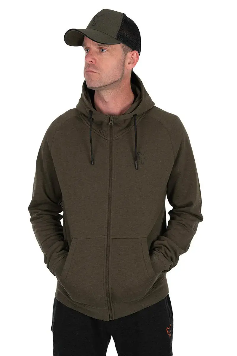Fox Lightweight Full-Zip Hoodie – Green & Black 1
