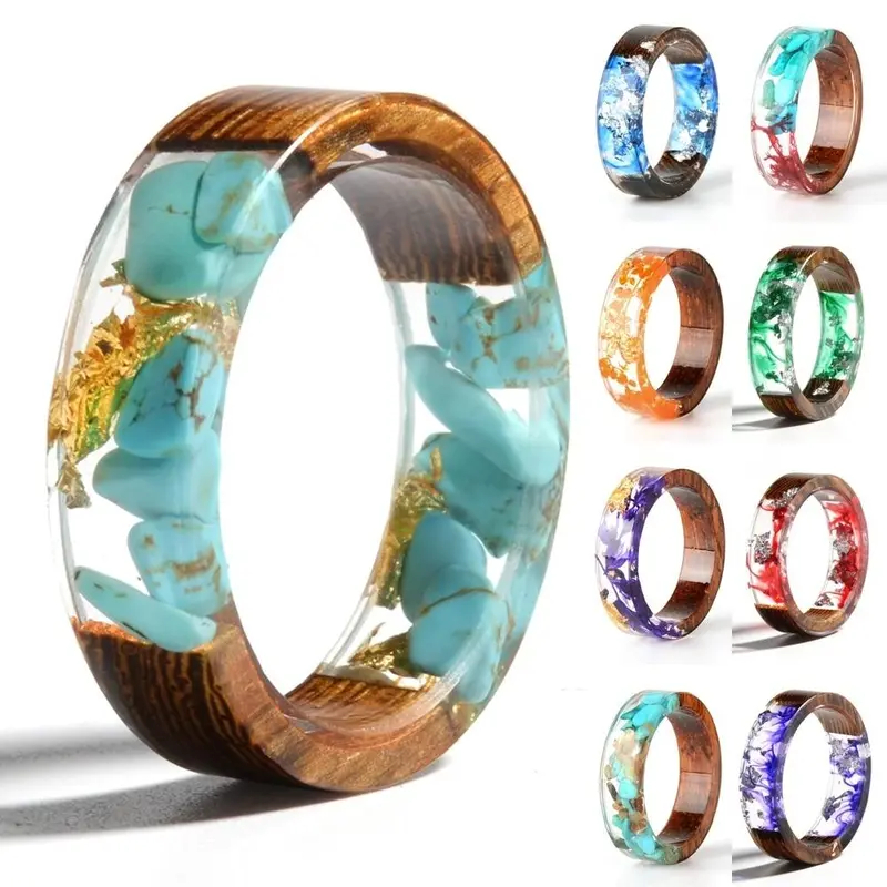 Gaia-Inspired Resin And Wood Ring – Handcrafted Statement Jewelry 1