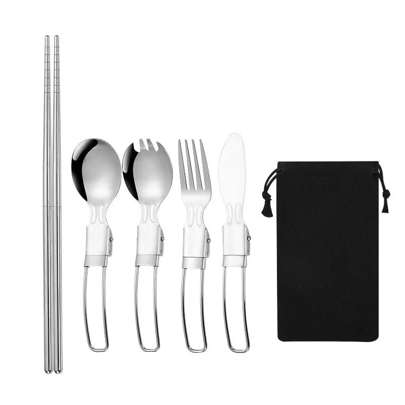 Kinwild Folding Travel Utensil Set – Fork, Steak Knife & Spoon Combo 1