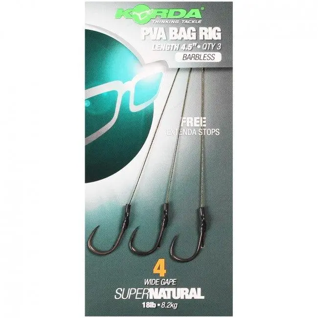 Korda Pva Bag Rig With Wide-Gape Barbless Hooks 1