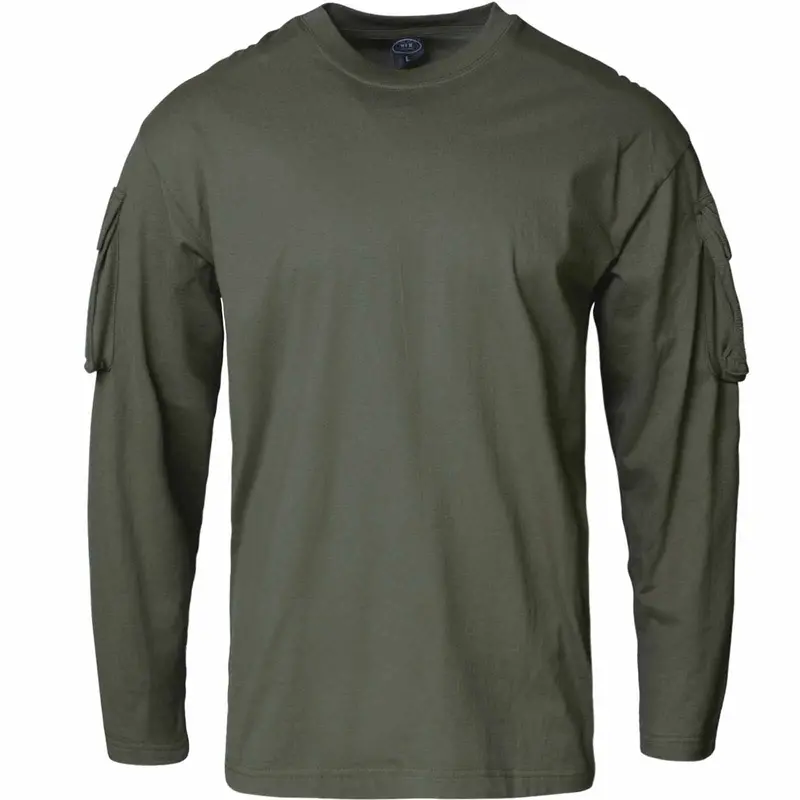 Olive Us-Style Long-Sleeve T-Shirt With Sleeve Pocket 1