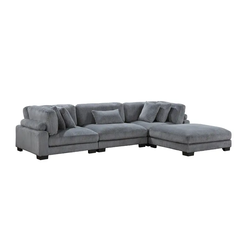 Traverse 4-Piece Gray Modular Sectional With Matching Ottoman (Model 8555Gy*4Ot) 1