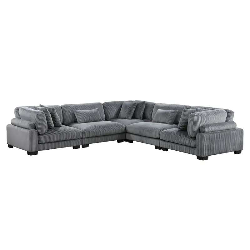 Traverse 5-Piece Gray Modular Sectional – Armchair + Chaise Configuration (Model 8555Gy*2Ac3Cr) 1