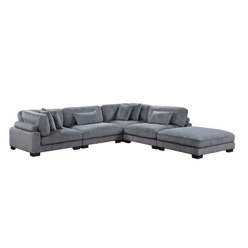 Traverse 5-Piece Gray Modular Sectional With Ottoman (Model 8555Gy*5Ot) 1