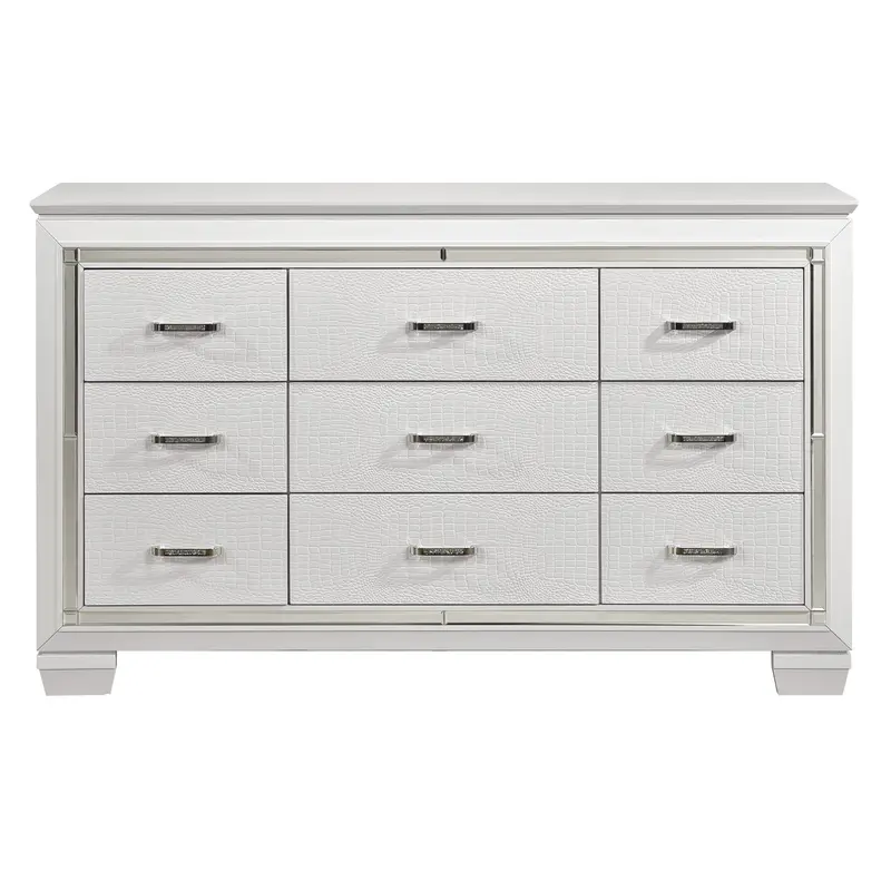 White And Clear Allura Dresser – Minimalist 6-Drawer Bedroom Storage (Model 1916W-5) 1