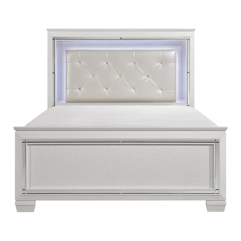 White And Transparent Allura Eastern King Bed – Led-Enhanced Modern Platform Frame (Model 1916Kw-1Ek*) 1